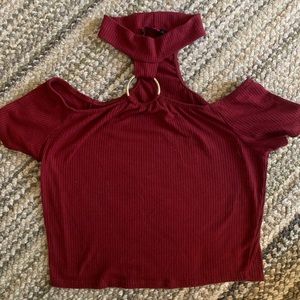 Maroon crop top size S